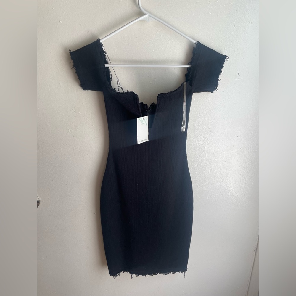 Mistress Rocks Acclaim Black Bardot Dress with V Wire Small - Picture 3 of 4